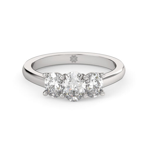Anillo de Compromiso Tricillo Siderys Oro Blanco 18kt Anillo de compromiso SIDERYS en oro blanco 18k Fairmined o platino responsable 950 con diamante de 50, 100 o 150 puntos de origen en laboratorio