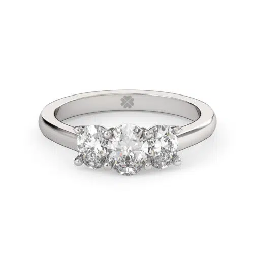 Anillo de compromiso SIDERYS en oro blanco 18k Fairmined o platino responsable 950 con diamante de 50, 100 o 150 puntos de origen en laboratorio