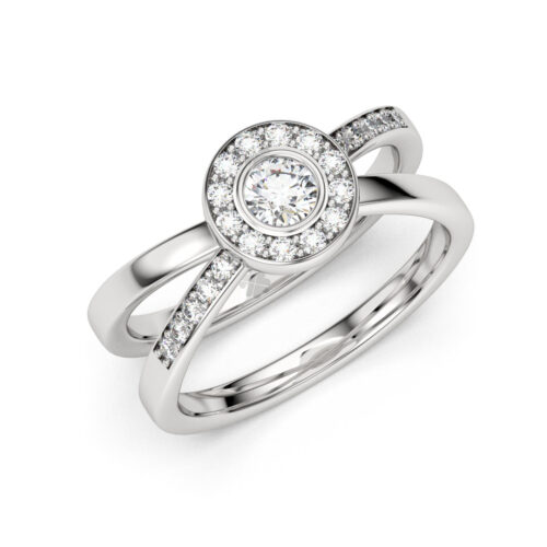 Anillo de Compromiso Halo Sirus Adamas Platino