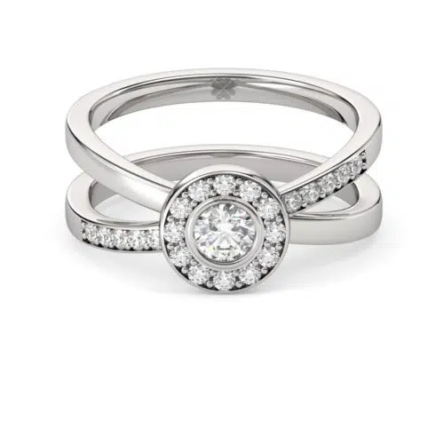 Anillo de Compromiso Halo Sirus Adamas Oro Blanco 18kt