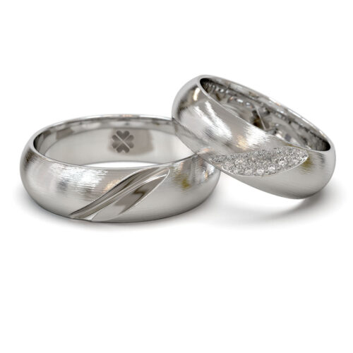 Argollas de Matrimonio Sky Relieve Oro Blanco 18kt o Platino Alternative view of Argollas de Matrimonio Sky Relieve Oro Blanco 18kt o Platino