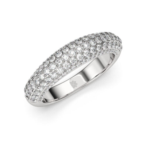 Anillo de Compromiso Cintillo Solanus Oro Blanco 18kt Anillo de compromiso SOLANUS en oro blanco 18k Fairmined o platino responsable 950 con diamante de 1 punto originario de Canadá