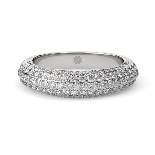 Anillo de Compromiso Cintillo Solanus Oro Blanco 18kt Anillo de compromiso SOLANUS en oro blanco 18k Fairmined o platino responsable 950 con diamante de 1 punto originario de Canadá