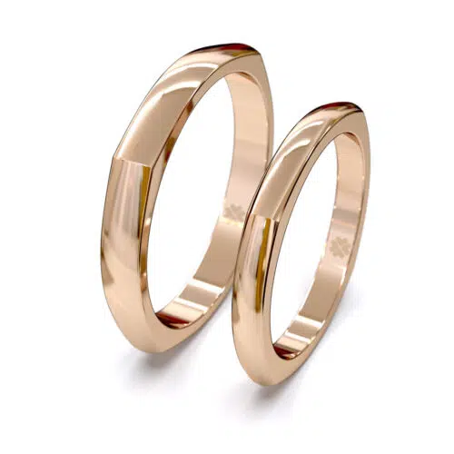 Argollas de Matrimonio Square Oro Rosa 18kt