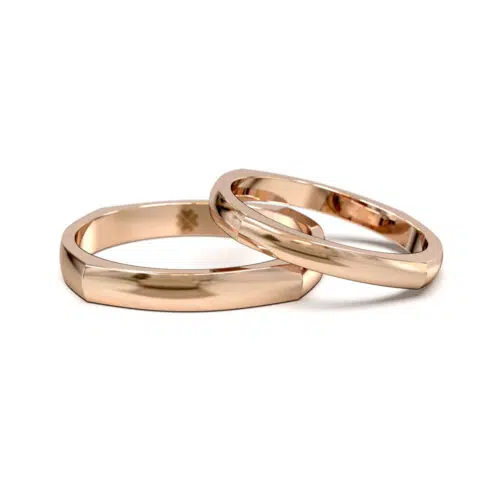Alternative view of Argollas de Matrimonio Square Oro Rosa 18kt