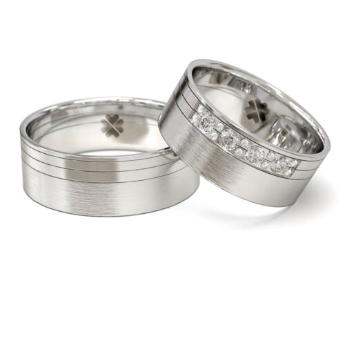 Argollas de Matrimonio Star Oro Blanco 18kt o Platino Alternative view of Argollas de Matrimonio Star Oro Blanco 18kt o Platino