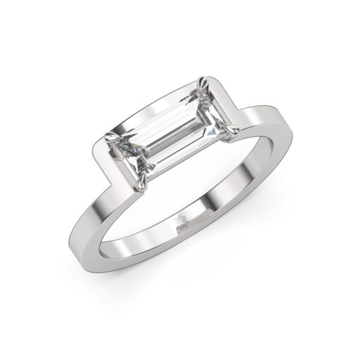 Anillo de Compromiso Solitario Tellus Oro Blanco 18kt Anillo de compromiso TELLUS en oro blanco 18k Fairmined o platino responsable 950 con diamante de 100, 150 o 200 puntos de origen en laboratorio