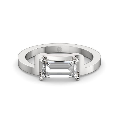 Anillo de Compromiso Solitario Tellus Oro Blanco 18kt Anillo de compromiso TELLUS en oro blanco 18k Fairmined o platino responsable 950 con diamante de 100, 150 o 200 puntos de origen en laboratorio