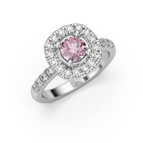 Anillo de Compromiso Halo Tempes Pink Platino