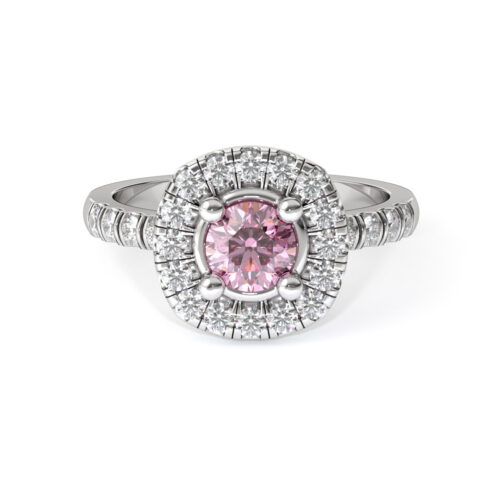Anillo de Compromiso Halo Tempes Pink Oro Blanco 18kt