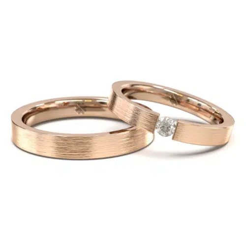 Alternative view of Argollas de Matrimonio Tensión Light Oro Rosa 18kt