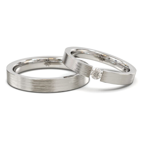 Argollas de Matrimonio Tensión Light W Oro Blanco 18kt o Platino Alternative view of Argollas de Matrimonio Tensión Light W Oro Blanco 18kt o Platino