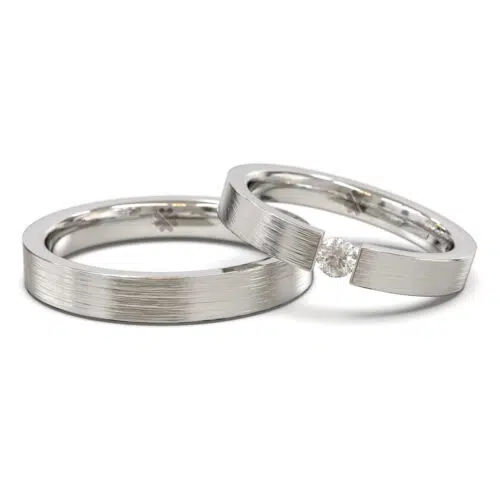 Alternative view of Argollas de Matrimonio Tensión Light W Oro Blanco 18kt o Platino