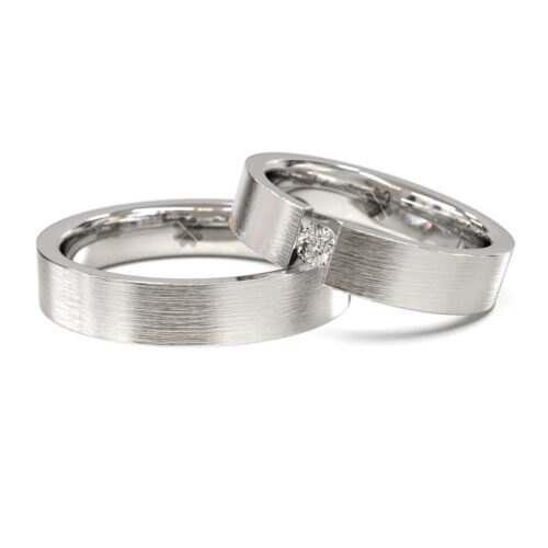 Argollas de Matrimonio Tensión W Oro Blanco 18kt o Platino Alternative view of Argollas de Matrimonio Tensión W Oro Blanco 18kt o Platino