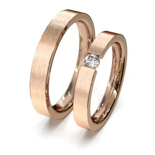 Argollas de Matrimonio Tensión Light Oro Rosa 18kt