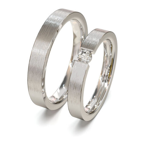 Argollas de Matrimonio Tensión Light W Oro Blanco 18kt o Platino Argollas de Matrimonio Tensión Light W Oro Blanco 18kt o Platino