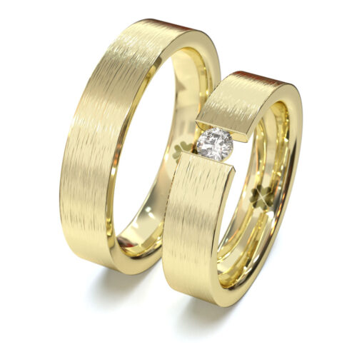 Argollas de Matrimonio Tensión Oro Amarillo 18kt Argollas de Matrimonio Tensión Oro Amarillo 18kt