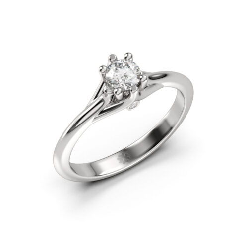 Anillo de Compromiso Solitario Unda Oro Blanco 18kt Anillo de compromiso UNDA en oro blanco 18k Fairmined o platino responsable 950 con diamante de laboratorio disponible en 30, 50 o 100 puntos