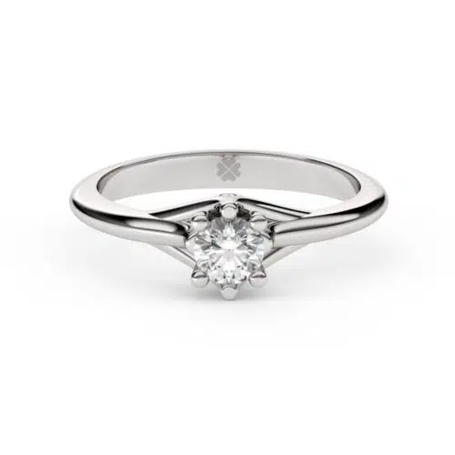 Anillo de compromiso UNDA en oro blanco 18k Fairmined o platino responsable 950 con diamante de laboratorio disponible en 30, 50 o 100 puntos