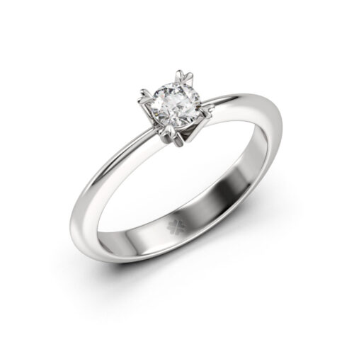 Anillo de Compromiso Solitario Venetus Oro Blanco 18kt Anillo de compromiso VENETUS en oro blanco 18k Fairmined o platino responsable 950 con diamante disponible en tamaños de 30, 50 o 100 puntos, origen laboratorio