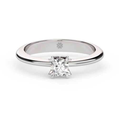 Anillo de Compromiso Solitario Venetus Oro Blanco 18kt Anillo de compromiso VENETUS en oro blanco 18k Fairmined o platino responsable 950 con diamante disponible en tamaños de 30, 50 o 100 puntos, origen laboratorio