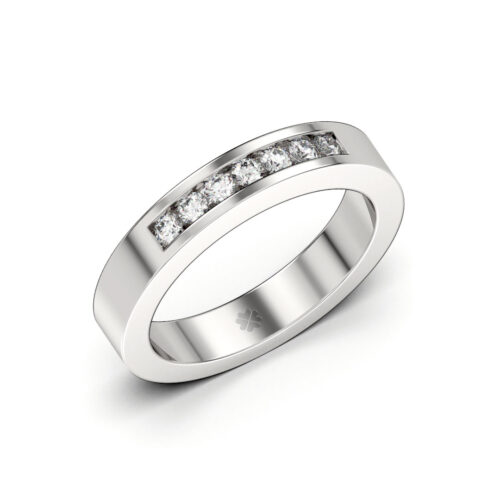 Anillo de Compromiso Cintillo Vulcanis Oro Blanco 18kt Anillo de compromiso VULCANIS en oro blanco 18k Fairmined o platino responsable 950 con diamante de 3 o 5 puntos originario de Canadá