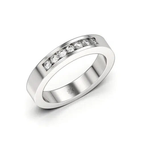 Anillo de compromiso VULCANIS en oro blanco 18k Fairmined o platino responsable 950 con diamante de 3 o 5 puntos originario de Canadá