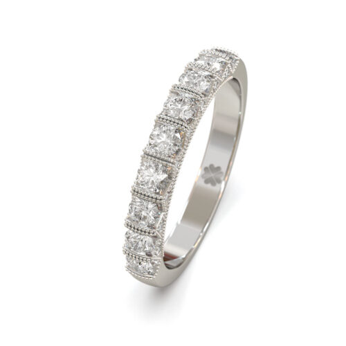 Alternative view of Argolla de Matrimonio Vintage II Oro Blanco 18kt o Platino