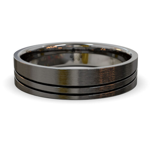 Argolla de Matrimonio Wave Black Oro Blanco 18kt o Platino