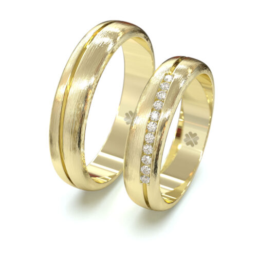 Argollas de Matrimonio Wave Media Caña Oro Amarillo18kt Argollas de Matrimonio Wave Media Caña Oro Amarillo18kt