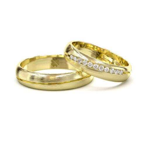 Argollas de Matrimonio Wave Media Caña Oro Amarillo18kt Alternative view of Argollas de Matrimonio Wave Media Caña Oro Amarillo18kt