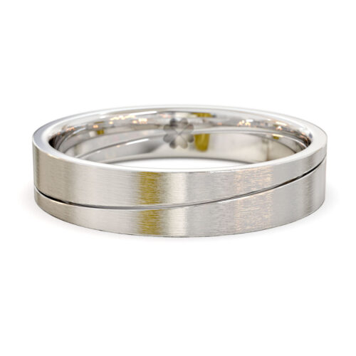 Argolla de Matrimonio Wave Oro Blanco 18kt o Platino