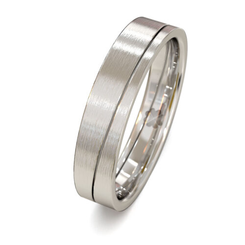 Alternative view of Argolla de Matrimonio Wave Oro Blanco 18kt o Platino