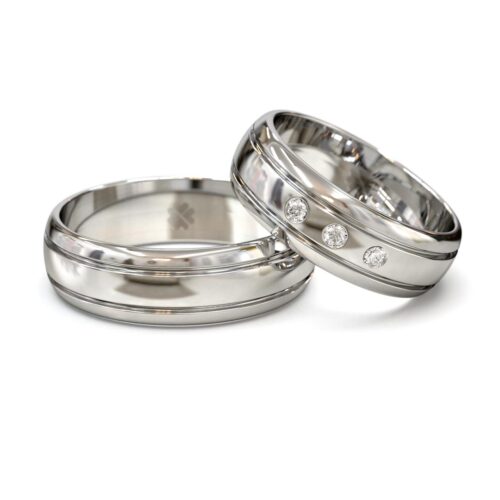 Argollas de Matrimonio Zen Media Caña Oro Blanco 18kt o Platino Alternative view of Argollas de Matrimonio Zen Media Caña Oro Blanco 18kt o Platino