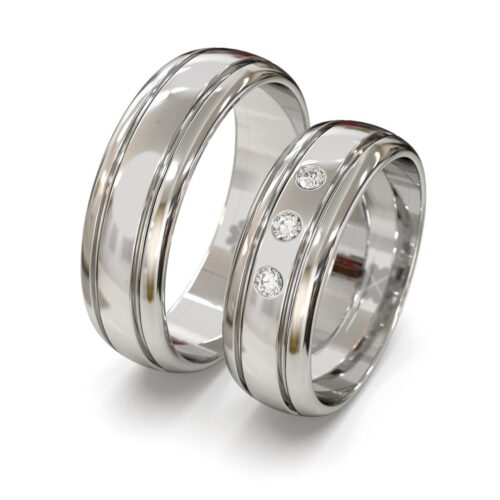 Argollas de Matrimonio Zen Media Caña Oro Blanco 18kt o Platino Argollas de Matrimonio Zen Media Caña Oro Blanco 18kt o Platino