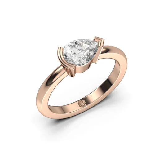 Anillo Solitario Auris Rose Oro Rosa 18kt Anillo Solitario Auris Rose Oro Rosa 18kt