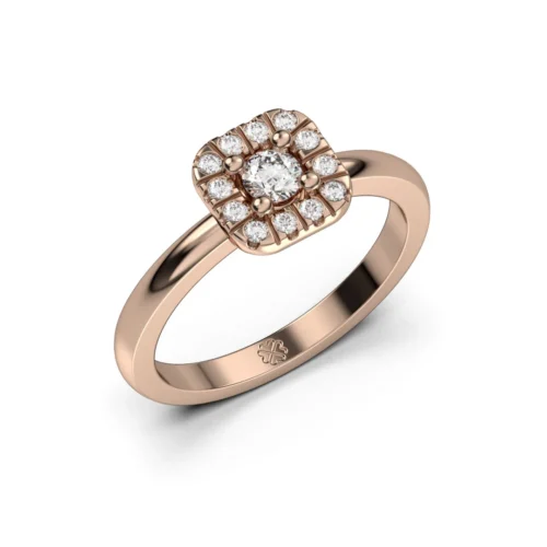 Anillo Halo Galea Rose Oro Rosa 18kt Anillo Halo Galea Rose Oro Rosa 18kt