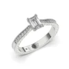 Anillo de Compromiso Vintage Adeline Platino Diamante Corte Esmeralda