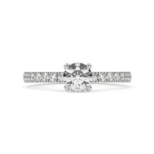 Anillo de Compromiso Solitario Alba Platino Diamante Corte Brillante
