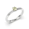 Anillo de Compromiso Solitario Amanecer Platino Zafiro
