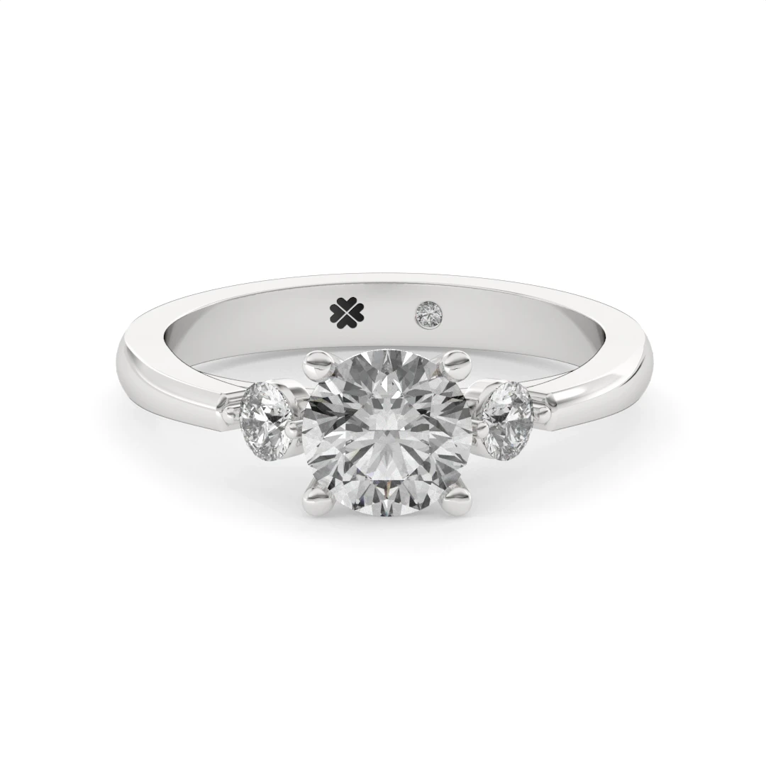 Anillo de Compromiso Tricillo Ámbar Platino Diamante Corte Brillante Anillo de Compromiso Tricillo Ámbar Platino Diamante Corte Brillante - Imagen 5