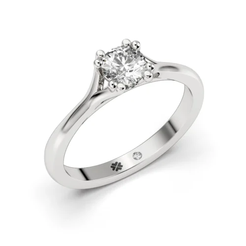 Anillo de Compromiso Solitario Bella Platino Diamante Corte Brillante