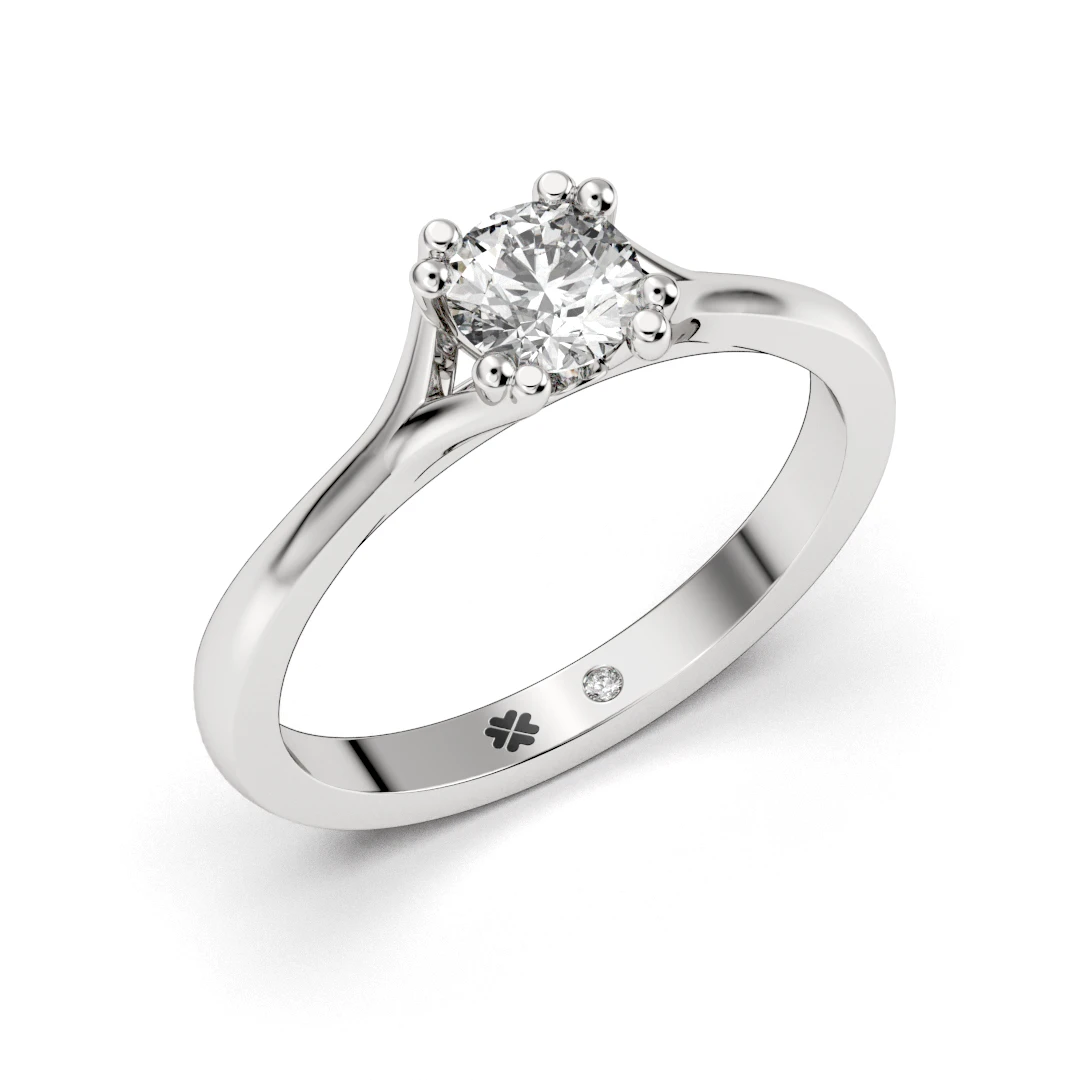 Anillo de Compromiso Solitario Bella Platino Diamante Corte Brillante Anillo de Compromiso Solitario Bella Platino Diamante Corte Brillante