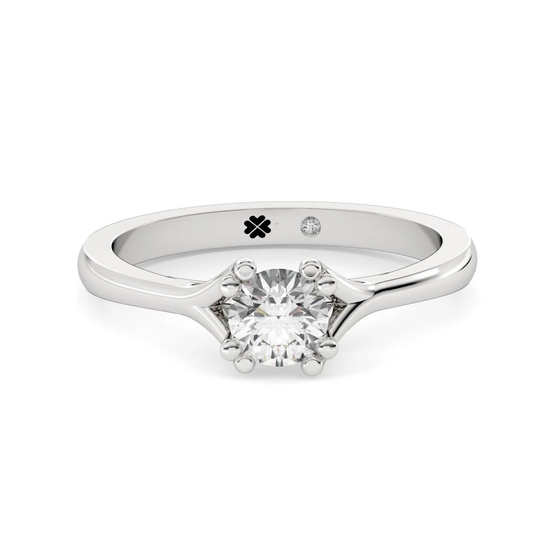 Anillo de Compromiso Solitario Bella Platino Diamante Corte Brillante Anillo de Compromiso Solitario Bella Platino Diamante Corte Brillante - Imagen 5