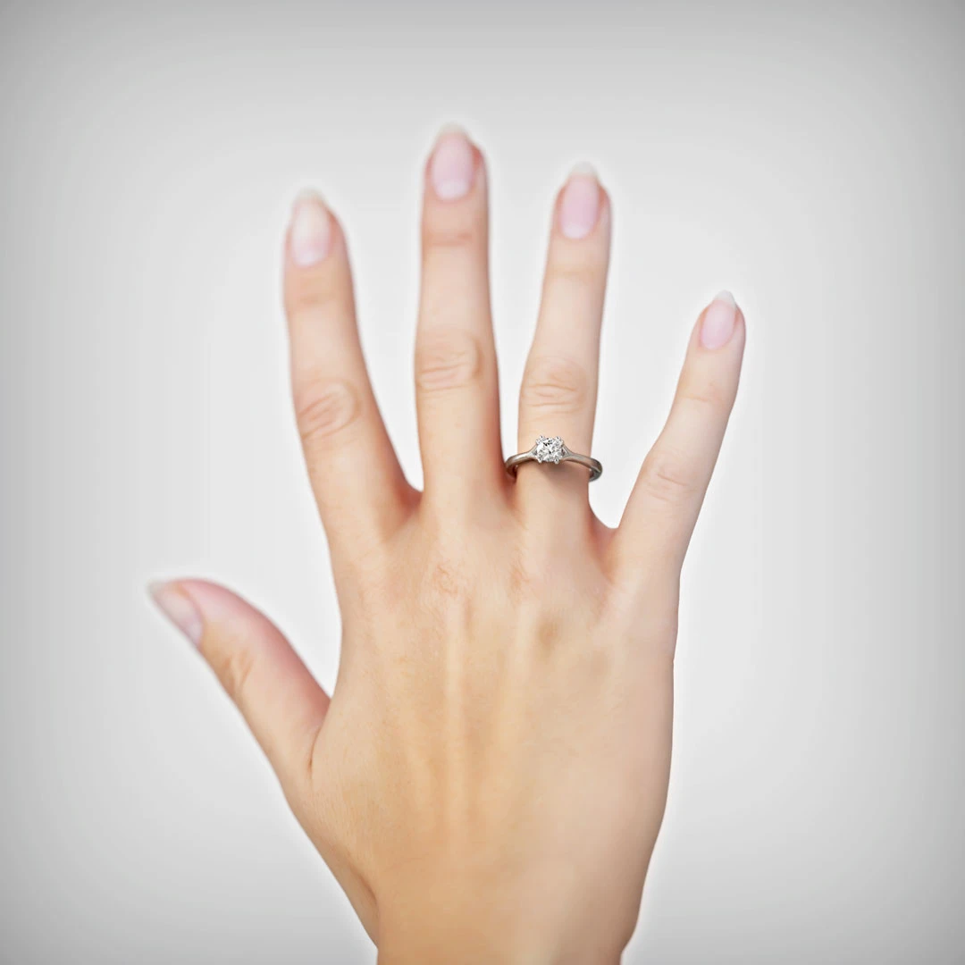 Anillo de Compromiso Solitario Bella Platino Diamante Corte Brillante Anillo de Compromiso Solitario Bella Platino Diamante Corte Brillante - Imagen 2