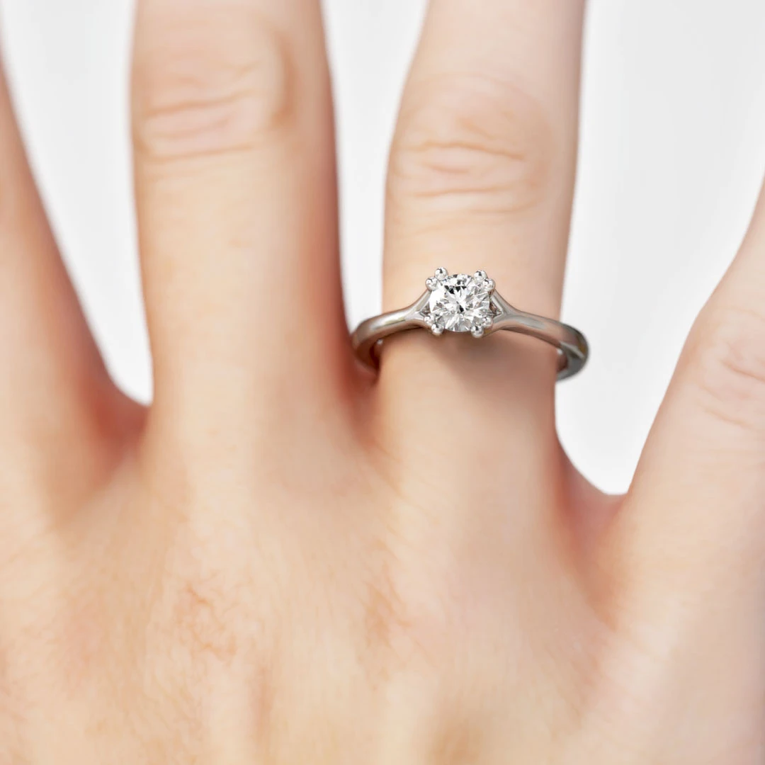Anillo de Compromiso Solitario Bella Platino Diamante Corte Brillante Anillo de Compromiso Solitario Bella Platino Diamante Corte Brillante - Imagen 3