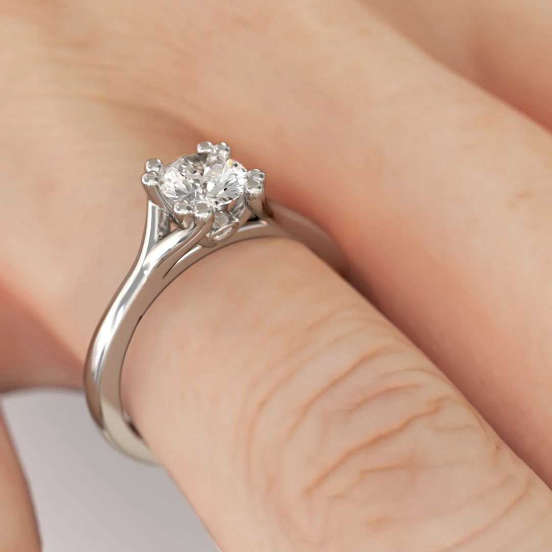 Anillo de Compromiso Solitario Bella Platino Diamante Corte Brillante Anillo de Compromiso Solitario Bella Platino Diamante Corte Brillante - Imagen 4