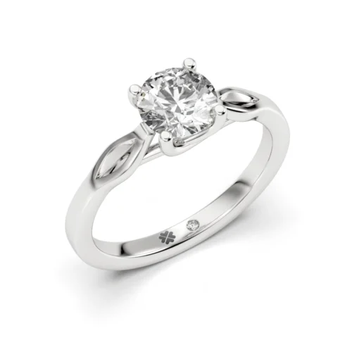 Anillo de Compromiso Solitario Calma Platino Diamante Corte Brillante