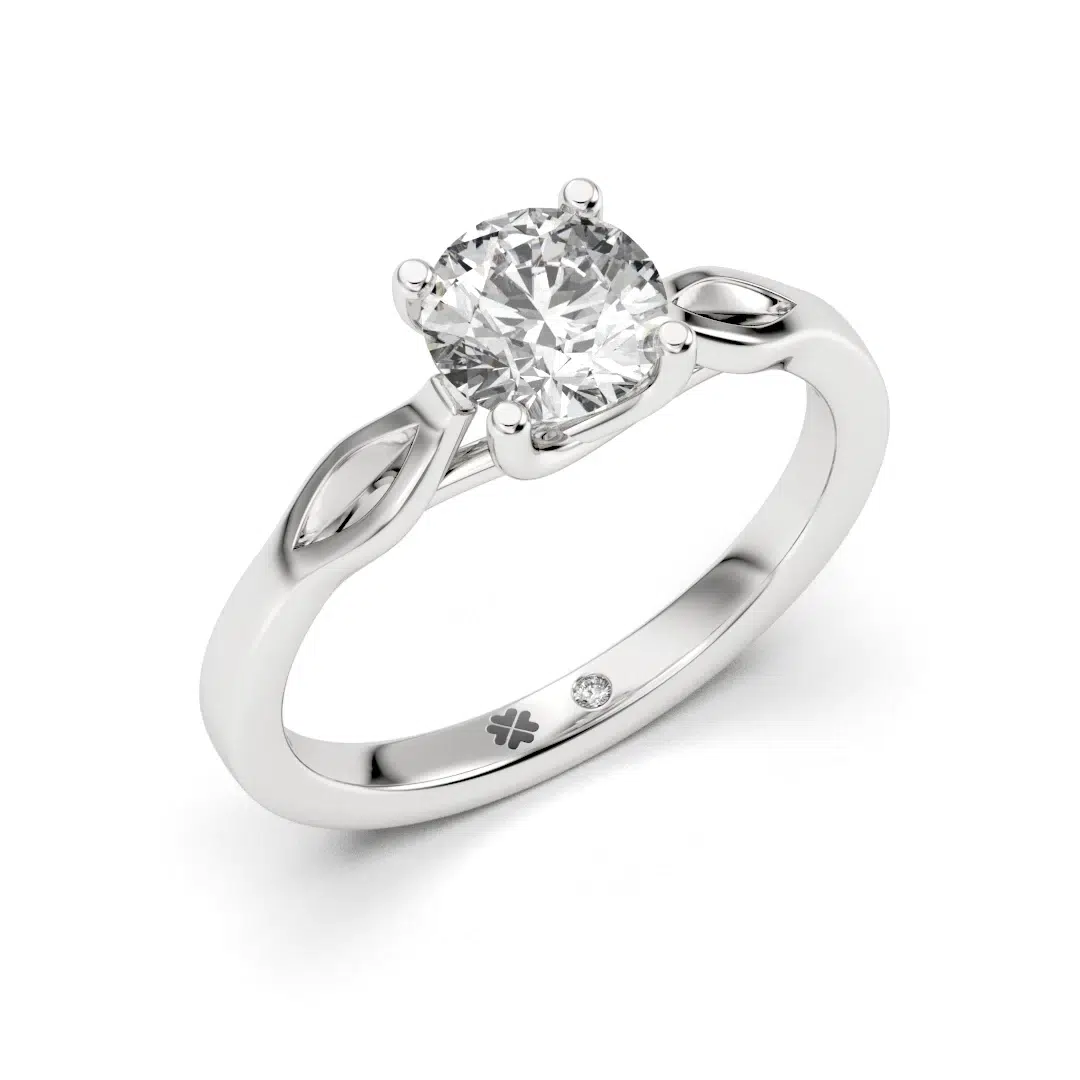 Anillo de Compromiso Solitario Calma Platino Diamante Corte Brillante Anillo de Compromiso Solitario Calma Platino Diamante Corte Brillante