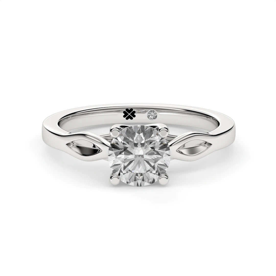 Anillo de Compromiso Solitario Calma Platino Diamante Corte Brillante Anillo de Compromiso Solitario Calma Platino Diamante Corte Brillante - Imagen 5
